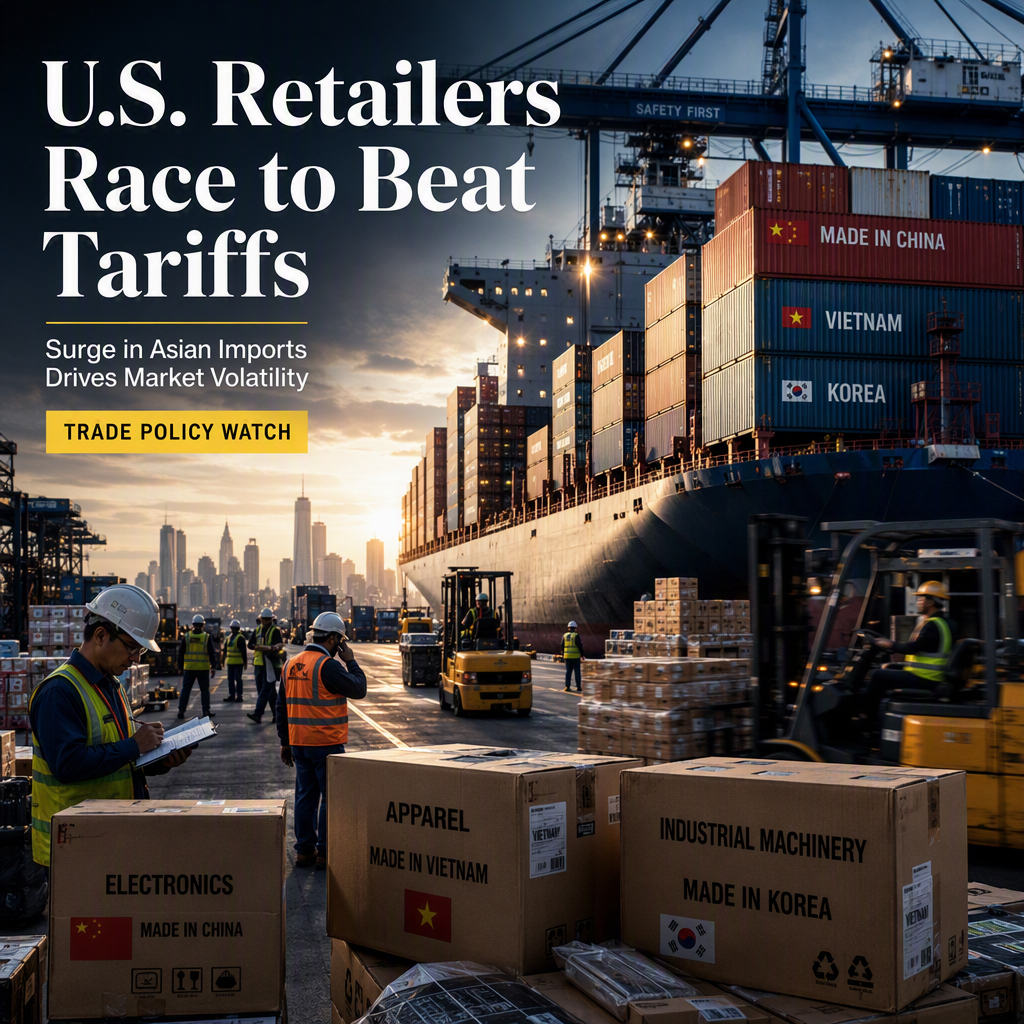 U.S. Retailers Accelerate Asian Imports Ahead of New Tariffs, Driving Volatility