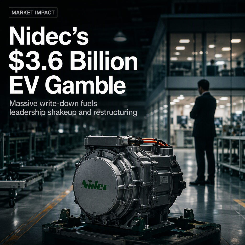 Nidec Reports $3.6 Billion Loss Following Major EV Motor Write-Down