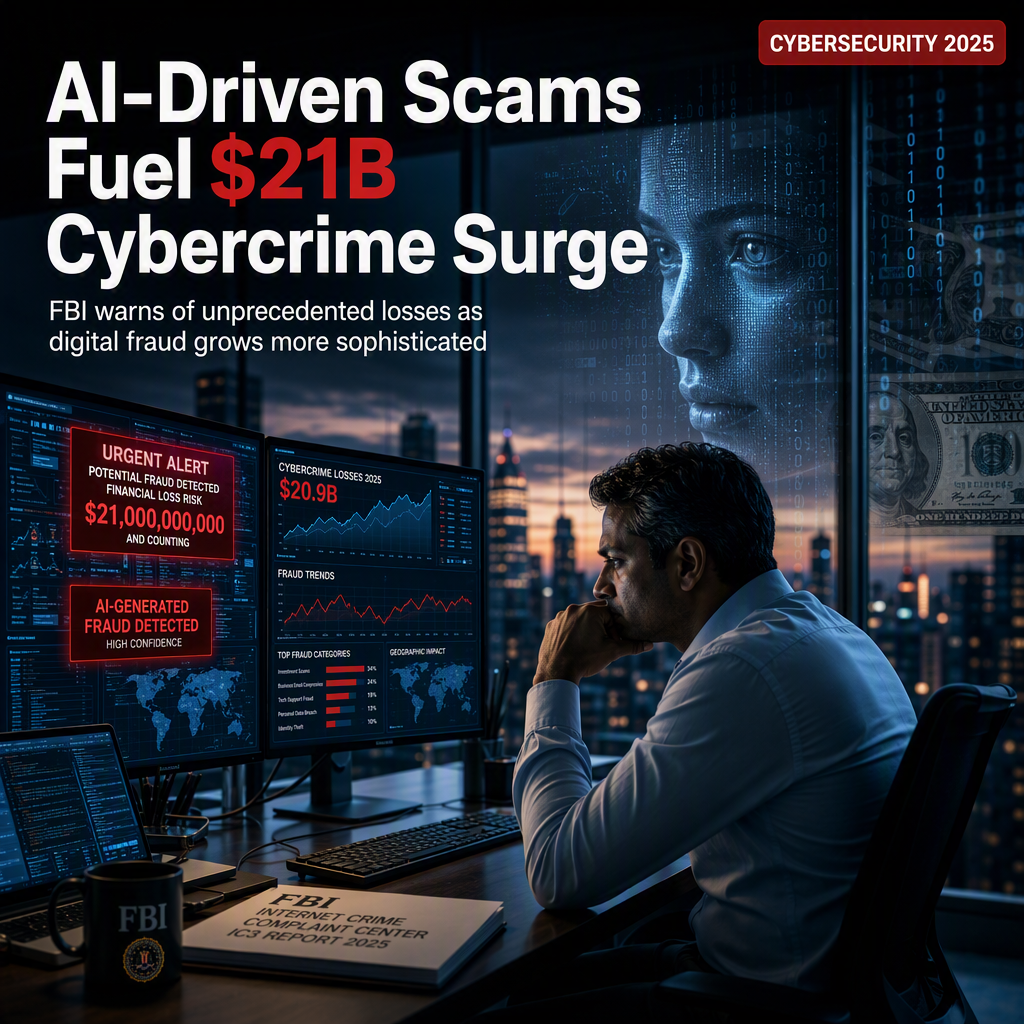 FBI Reports U.S. Cybercrime Losses Near $21 Billion in 2025, Driven by AI-Enabled Scams