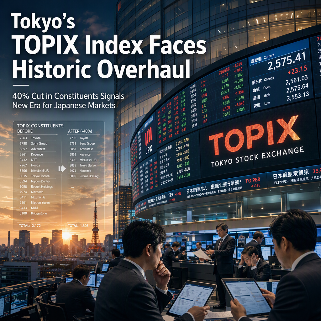 Tokyo Stock Exchange to Slash TOPIX Constituents by 40% in Major Governance Overhaul