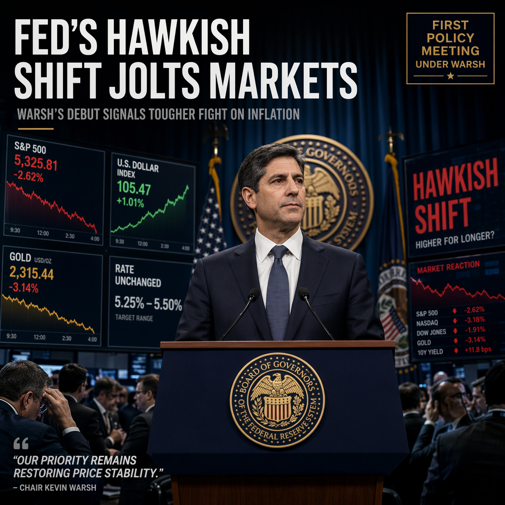 Fed Holds Rates Steady Under New Chair Warsh, Signals Hawkish Shift and Rattles Markets