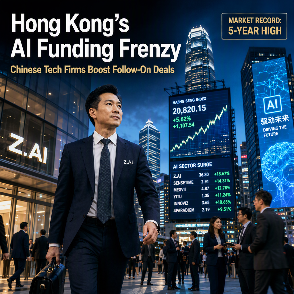 Hong Kong Sees Surge in Follow-On Deals as Chinese Tech Firms Race for AI Funding