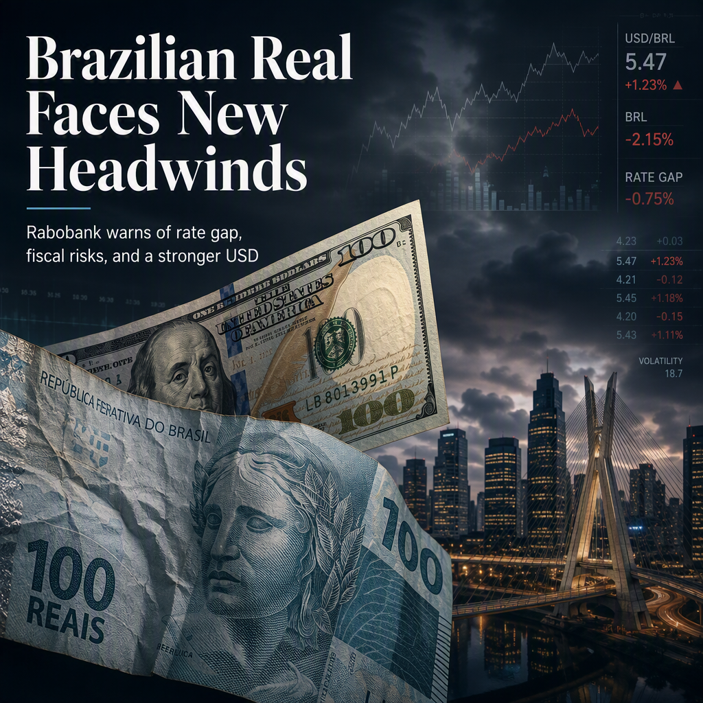 Rabobank Sees Brazilian Real Weakening Against US Dollar Amid Narrowing Rate Gap and Fiscal Risks