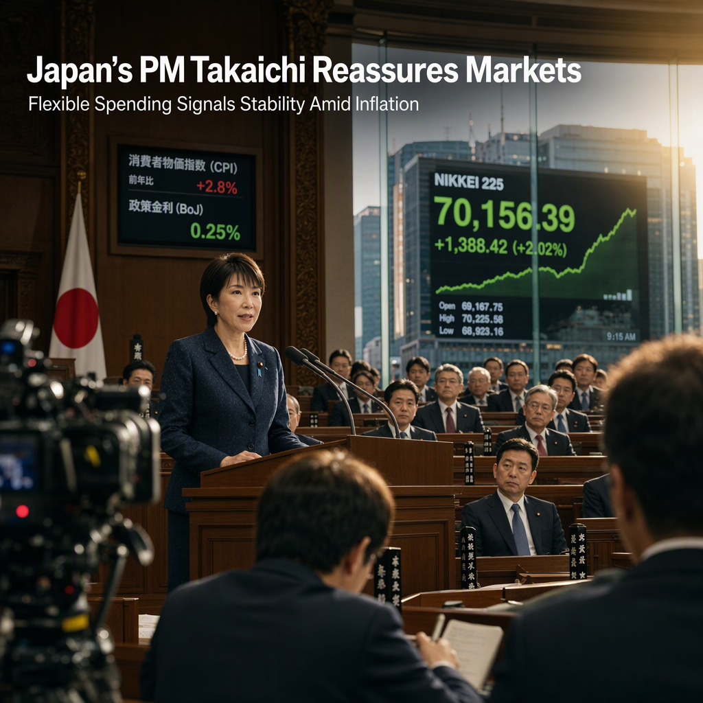 Japan PM Takaichi Reassures Markets With Ongoing Expansionary Spending Amid Inflation Concerns