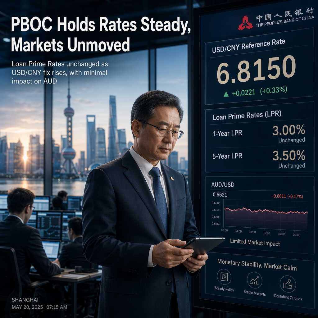 PBOC Holds Loan Prime Rates Steady and Sets Higher USD/CNY Reference Rate Amid Limited Market Impact