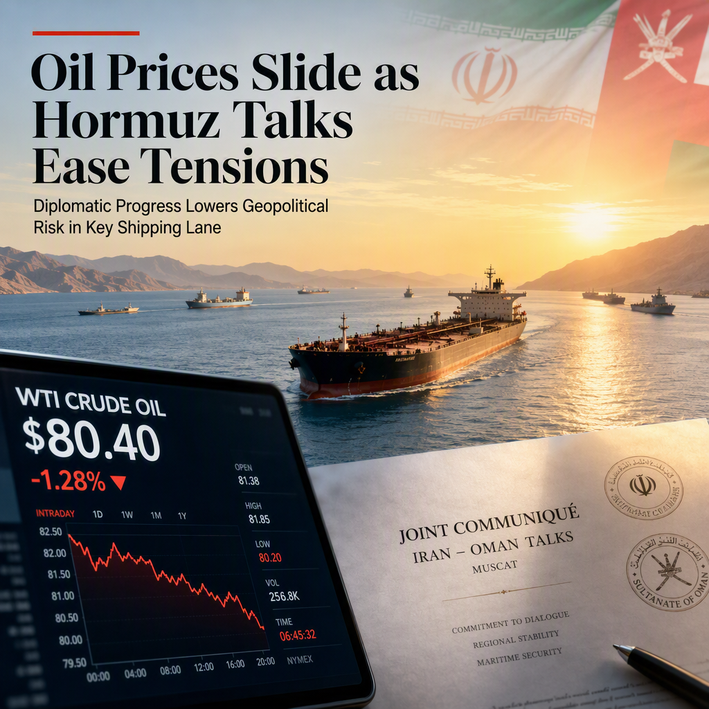 WTI Oil Falls as Iran-Oman Hormuz Talks Show Progress, Easing Geopolitical Tensions