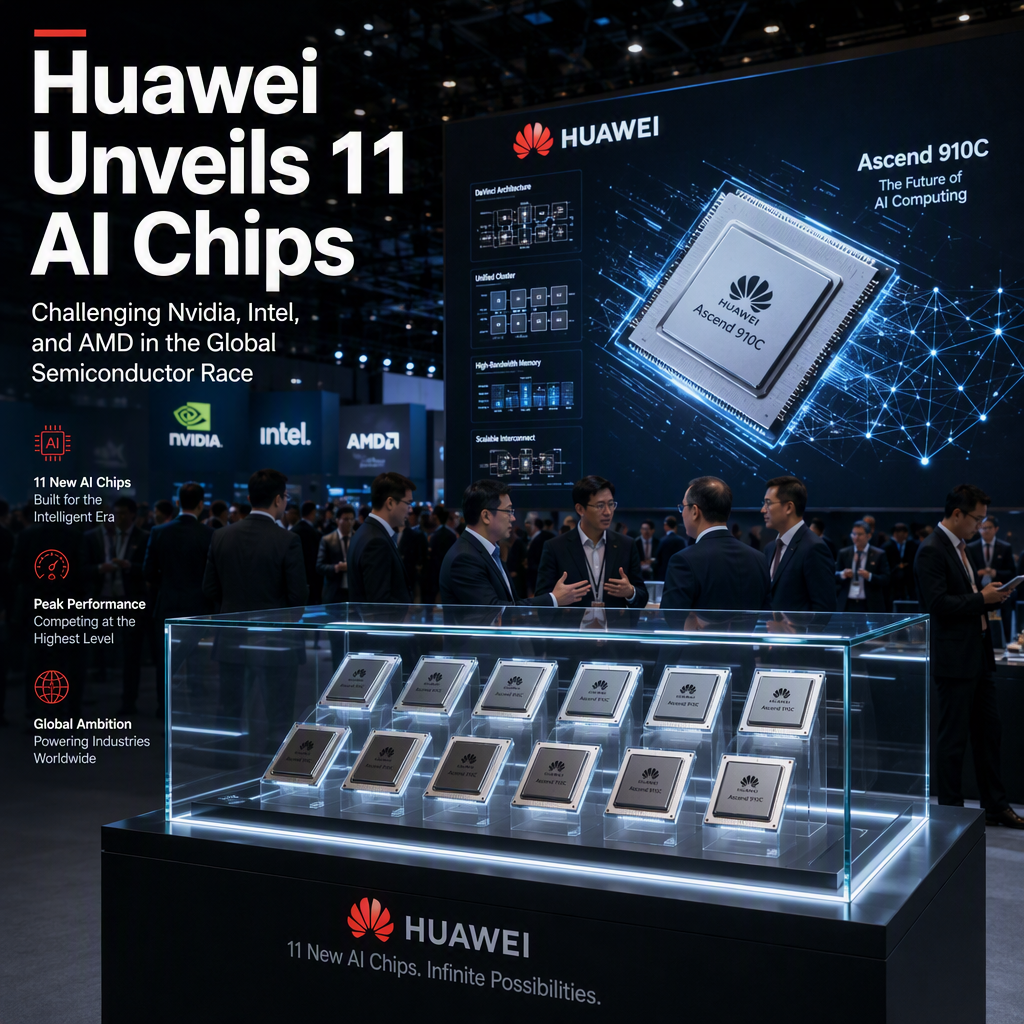 Huawei Unveils 11 AI Chips, Targeting Nvidia, Intel, and AMD in Global Semiconductor Race
