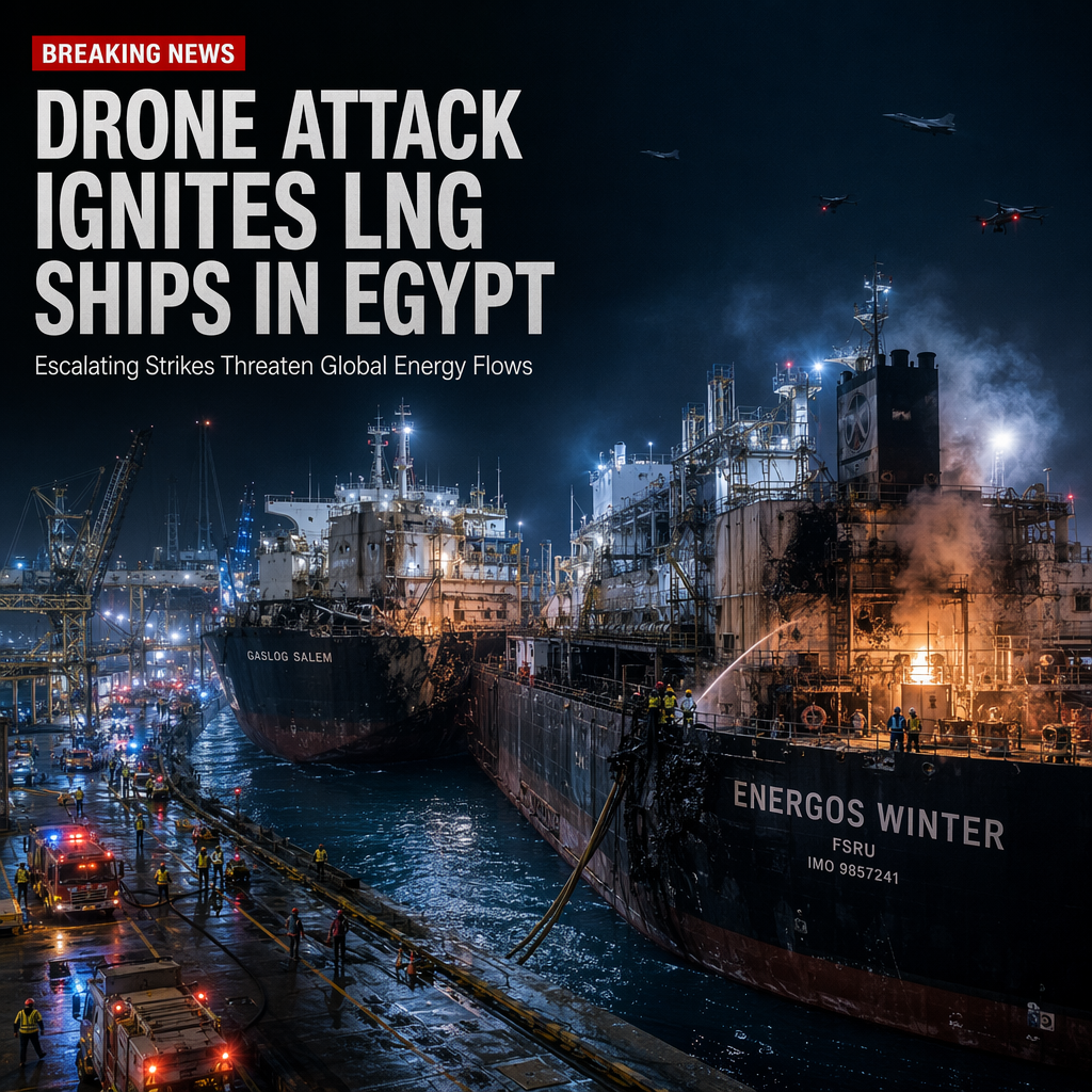 Drone Attack Damages LNG Ships at Egypt's Damietta Port Amid Widening Middle East Energy Strikes