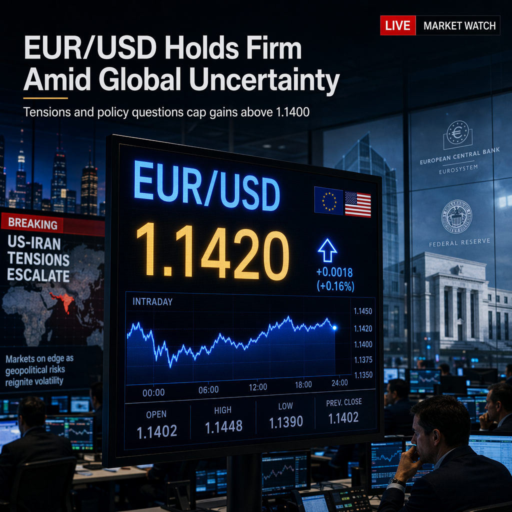 EUR/USD Holds Above 1.1400 as Mideast Tensions and Central Bank Uncertainty Cap Gains