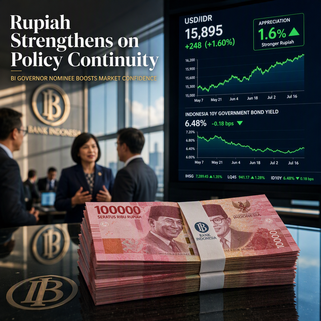 Indonesian Rupiah Strengthens as BI Governor Nominee Signals Policy Continuity and Market Confidence
