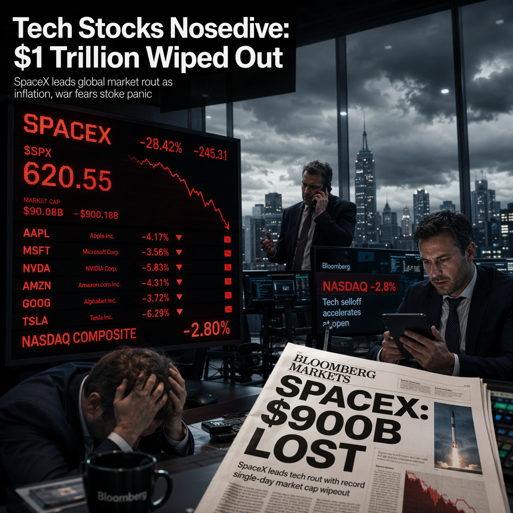 Global Tech Stocks Plunge as SpaceX Leads $1 Trillion Market Value Wipeout