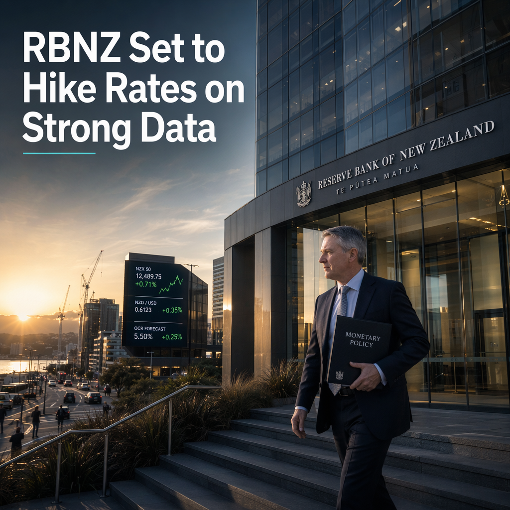 RBNZ Expected to Raise Official Cash Rate by 25bp Amid Strong Economic Data, Says BNY