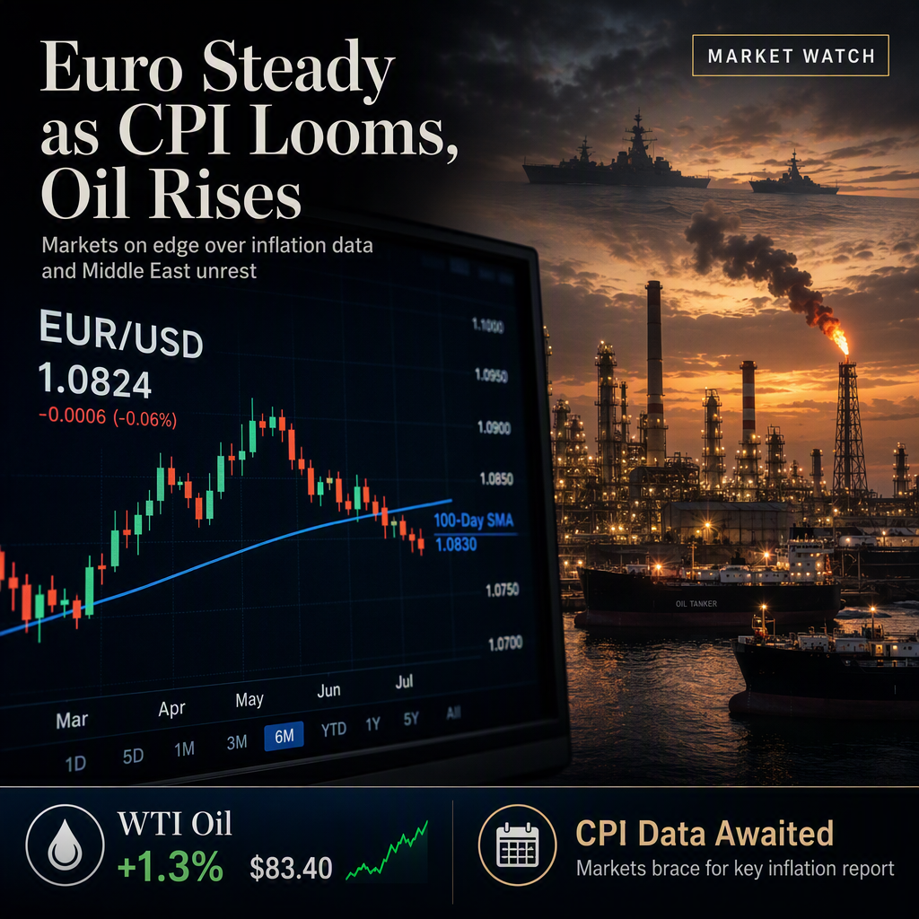 Euro Holds Below 100-Day SMA as Markets Await US CPI and Middle East Tensions Lift Oil Prices