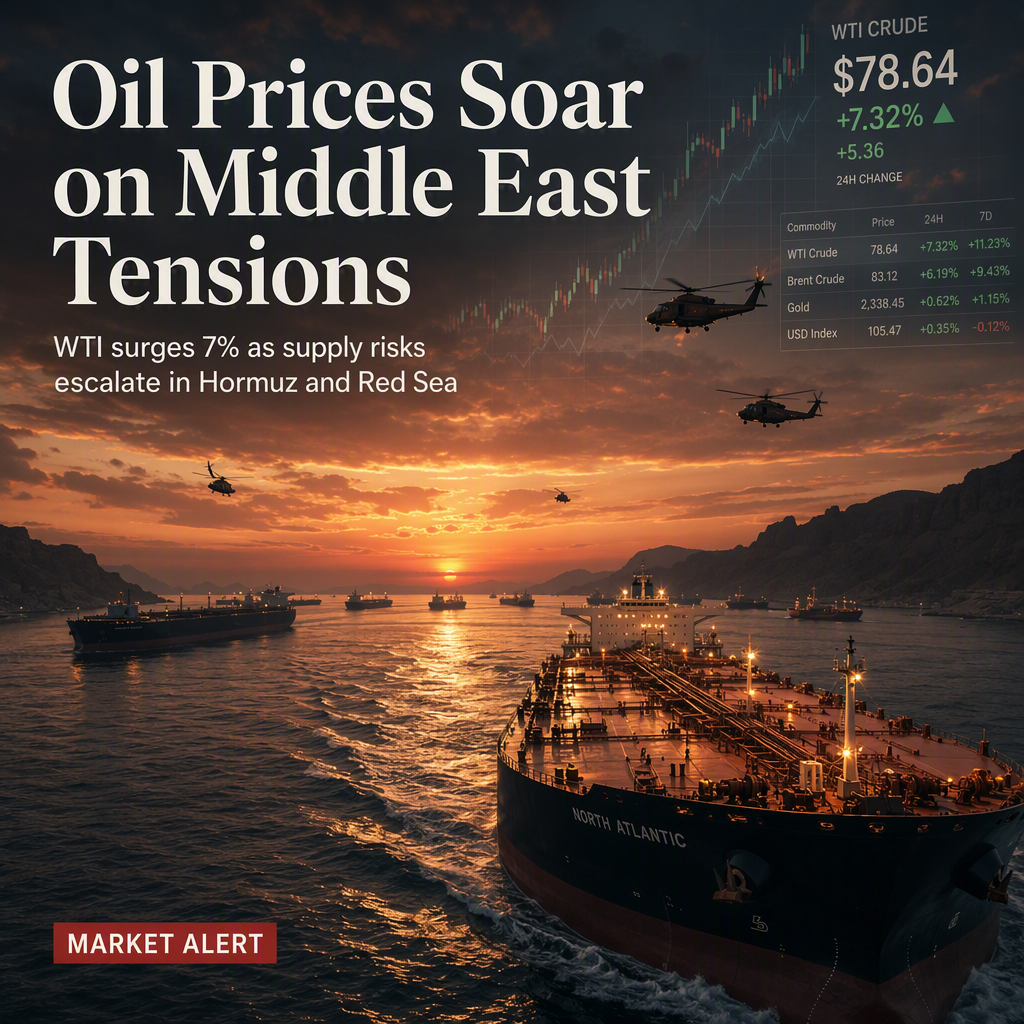 WTI Oil Surges Over 7% Amid Escalating US-Iran Tensions and Supply Disruptions