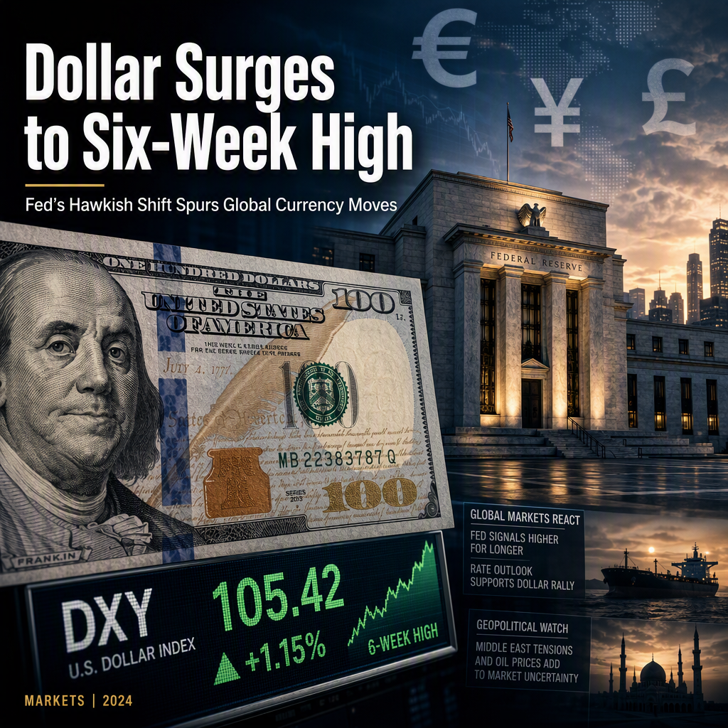 US Dollar Surges to Six-Week High as Fed Signals Further Rate Hikes Amid Global Central Bank Tightening