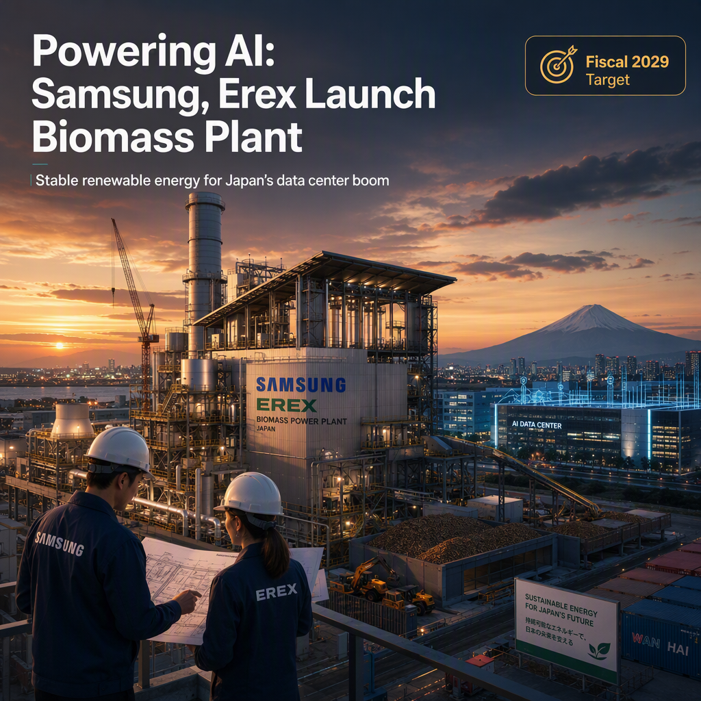 Samsung and Erex Partner to Build Biomass Power Plant in Japan to Support AI-Driven Data Center Demand