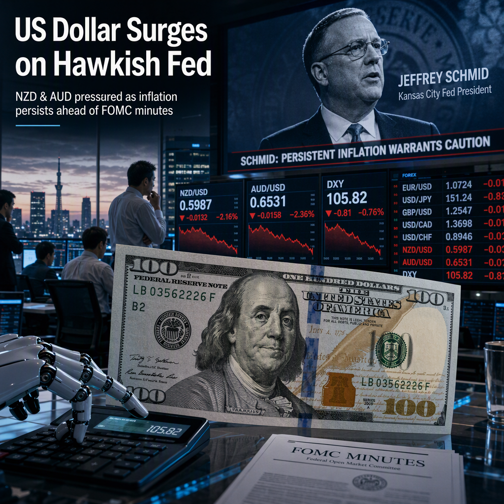 US Dollar Strengthens as Fed's Schmid Flags Persistent Inflation, Pressuring NZD and AUD Ahead of FOMC Minutes