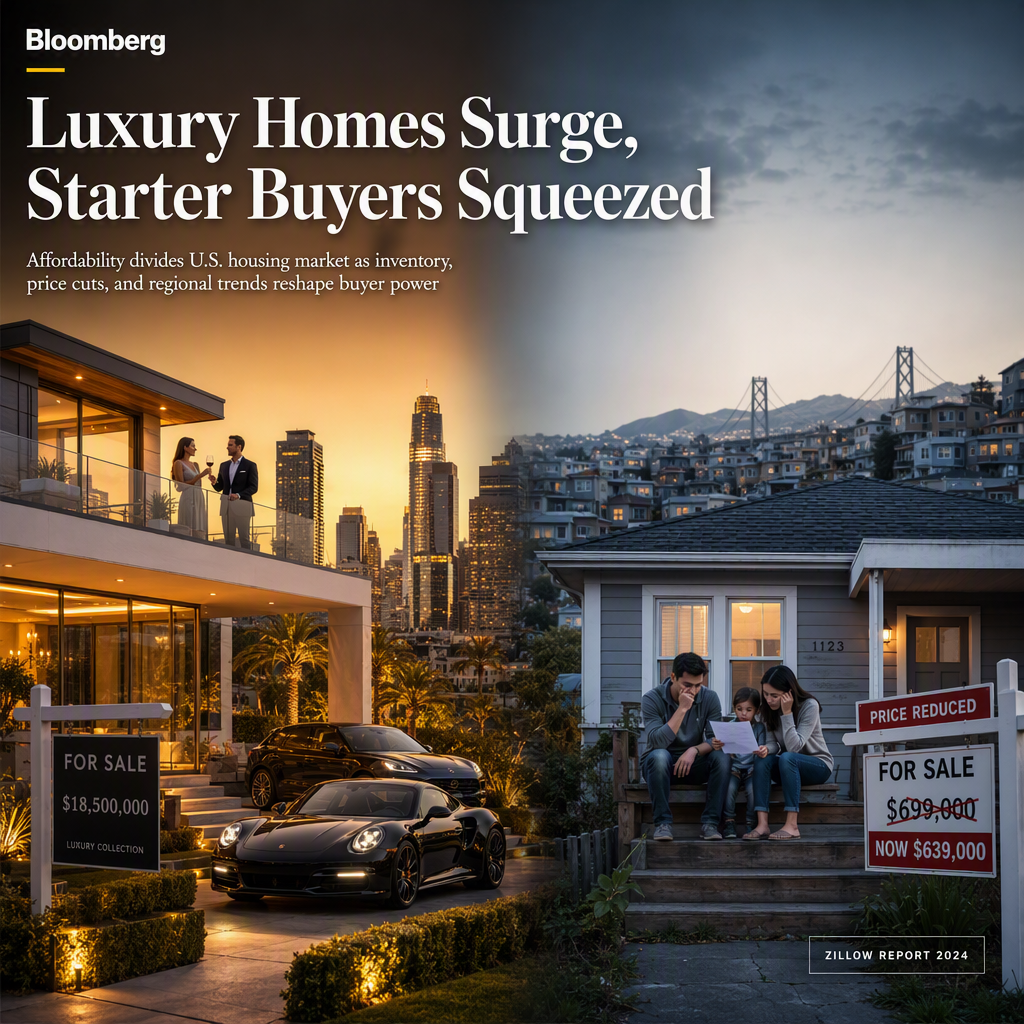 U.S. Housing Market Splits: Luxury Demand Soars While Starter-Home Buyers Face Affordability Squeeze