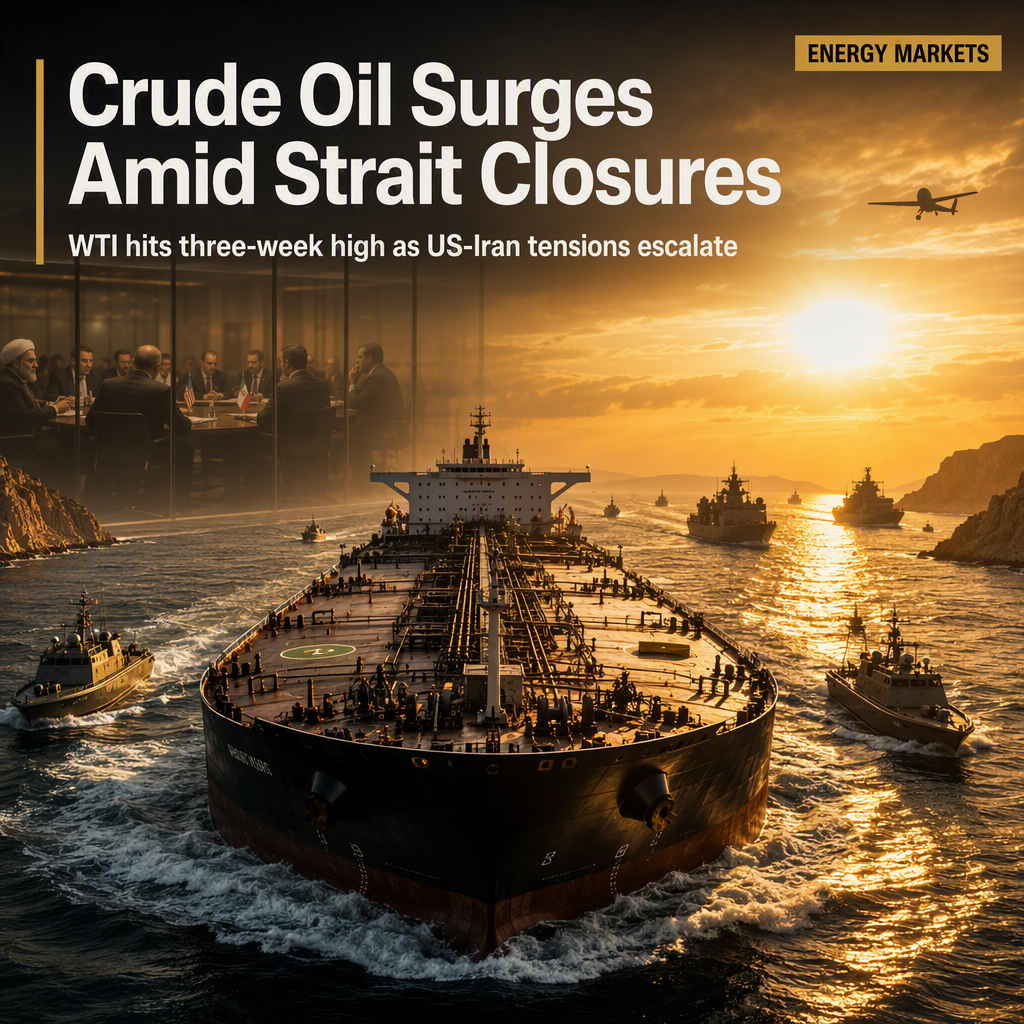WTI Crude Oil Hits Three-Week High Near $86 Amid US-Iran Tensions and Strait Closures