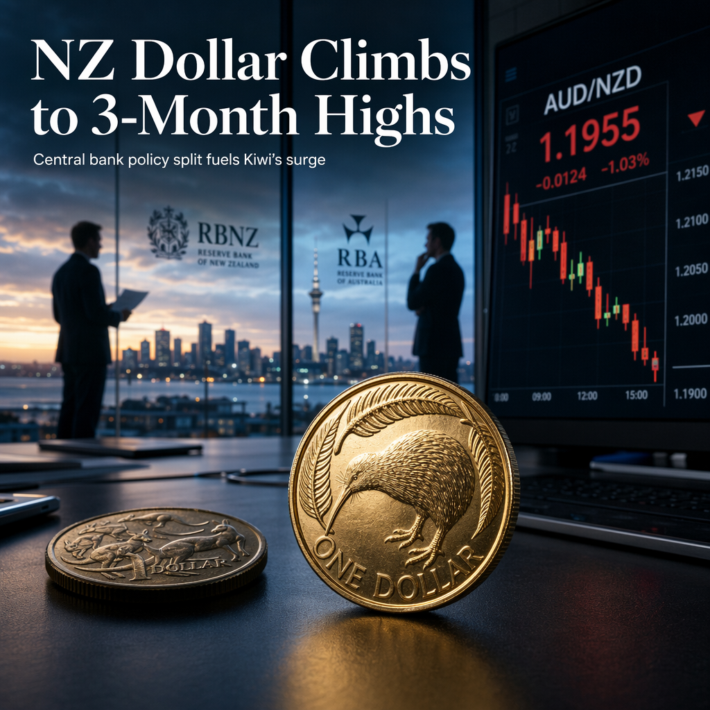 New Zealand Dollar Surges to Three-Month Highs Against Aussie Amid Central Bank Policy Divergence