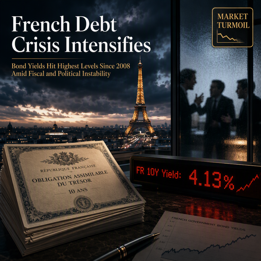 French Government Bond Yields Surge to Post-2008 Highs Amid Fiscal and Political Turmoil