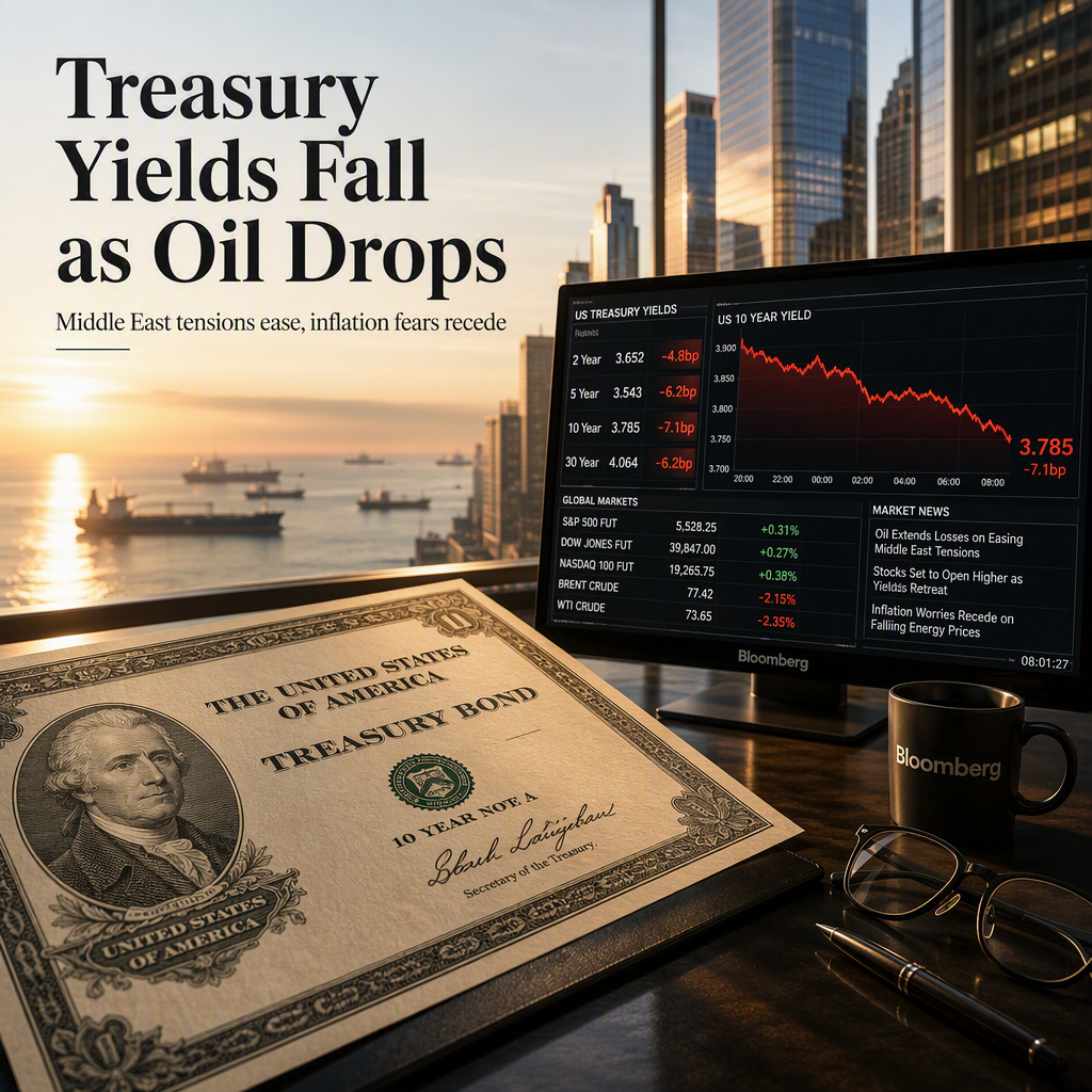 US Treasury Yields Drop as Middle East Developments Ease Inflation Fears