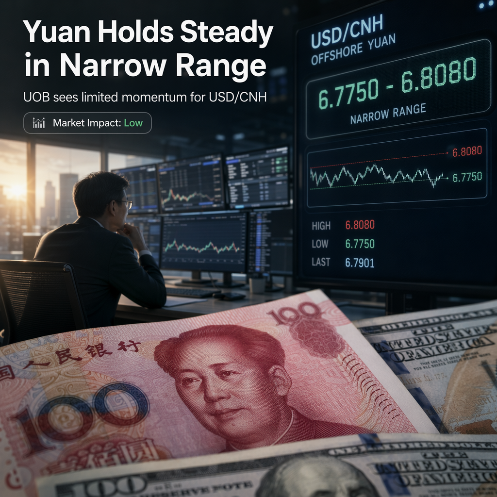 Chinese Yuan Holds Range with Modest Downside Against US Dollar, Says UOB