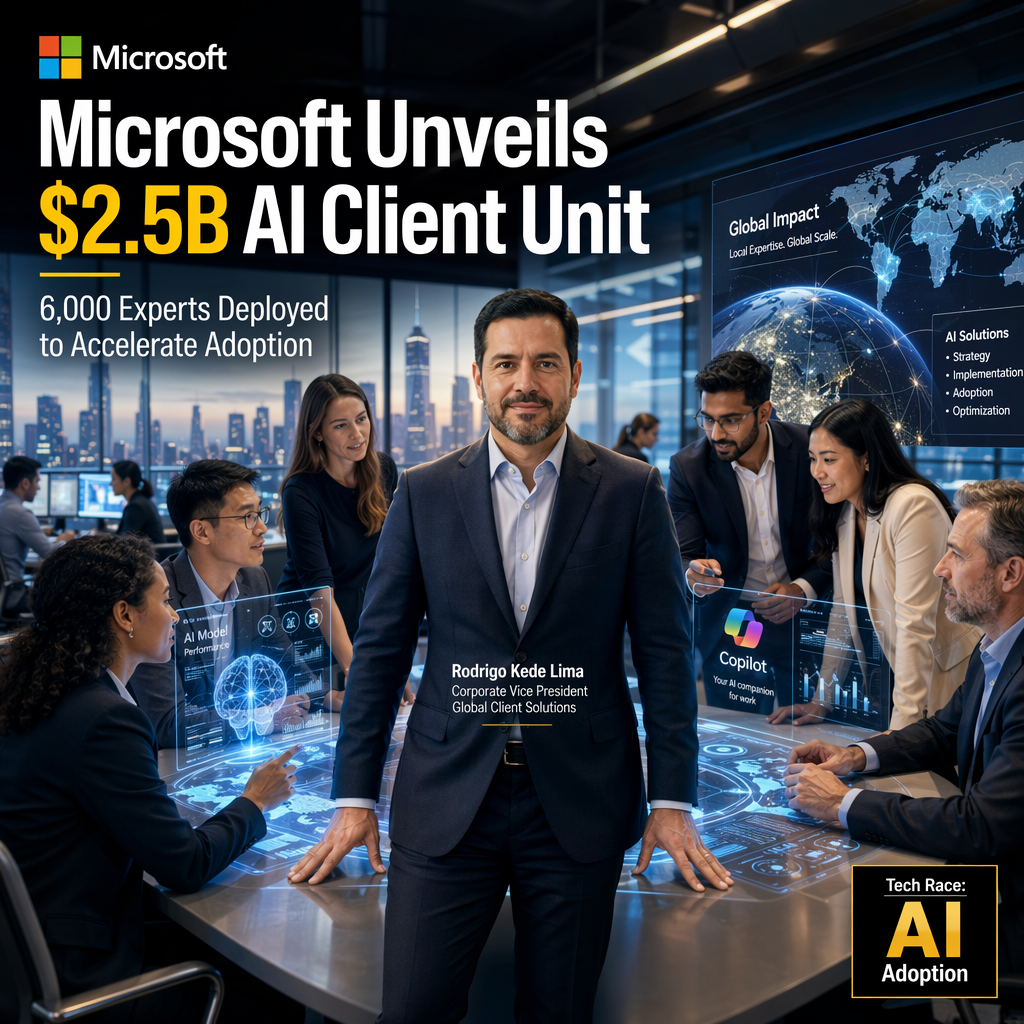 Microsoft Launches $2.5 Billion AI Implementation Unit, Deploys 6,000 Employees to Boost Client Adoption