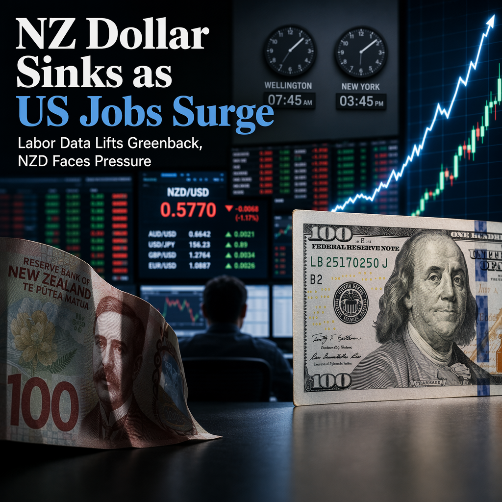New Zealand Dollar Slides as Robust US Labor Data Boosts Greenback
