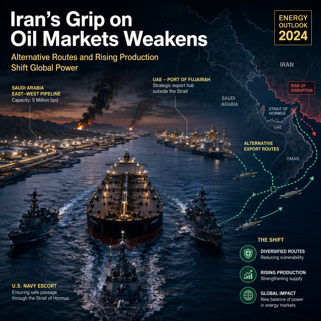 Iran's Influence Over Global Oil Markets Diminishes Amid Shipping Attacks and Alternative Export Routes
