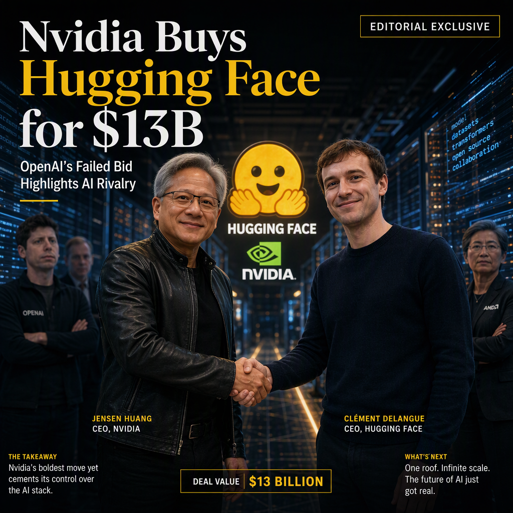 Nvidia Acquires Hugging Face for $13 Billion After OpenAI's Failed Investment Bid