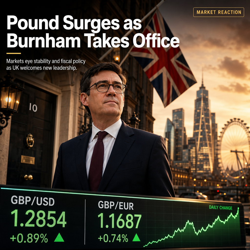 British Pound Strengthens as Andy Burnham Becomes UK Prime Minister, Markets Eye Fiscal Policy and Stability