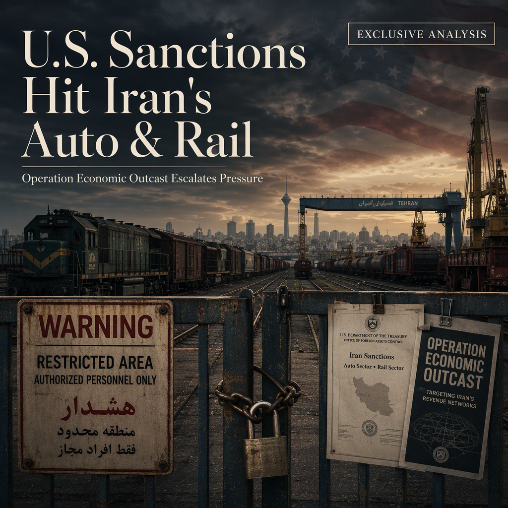 U.S. Treasury Launches New Sanctions on Iran's Auto and Rail Sectors Under 'Operation Economic Outcast'