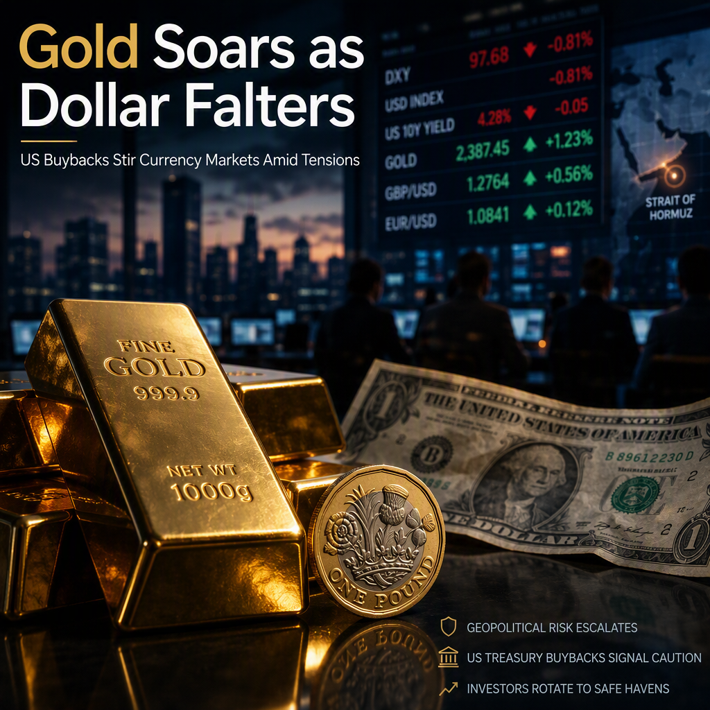 US Treasury Buyback Plans Weaken Dollar, Boost Gold and Pound Amid Geopolitical Tensions