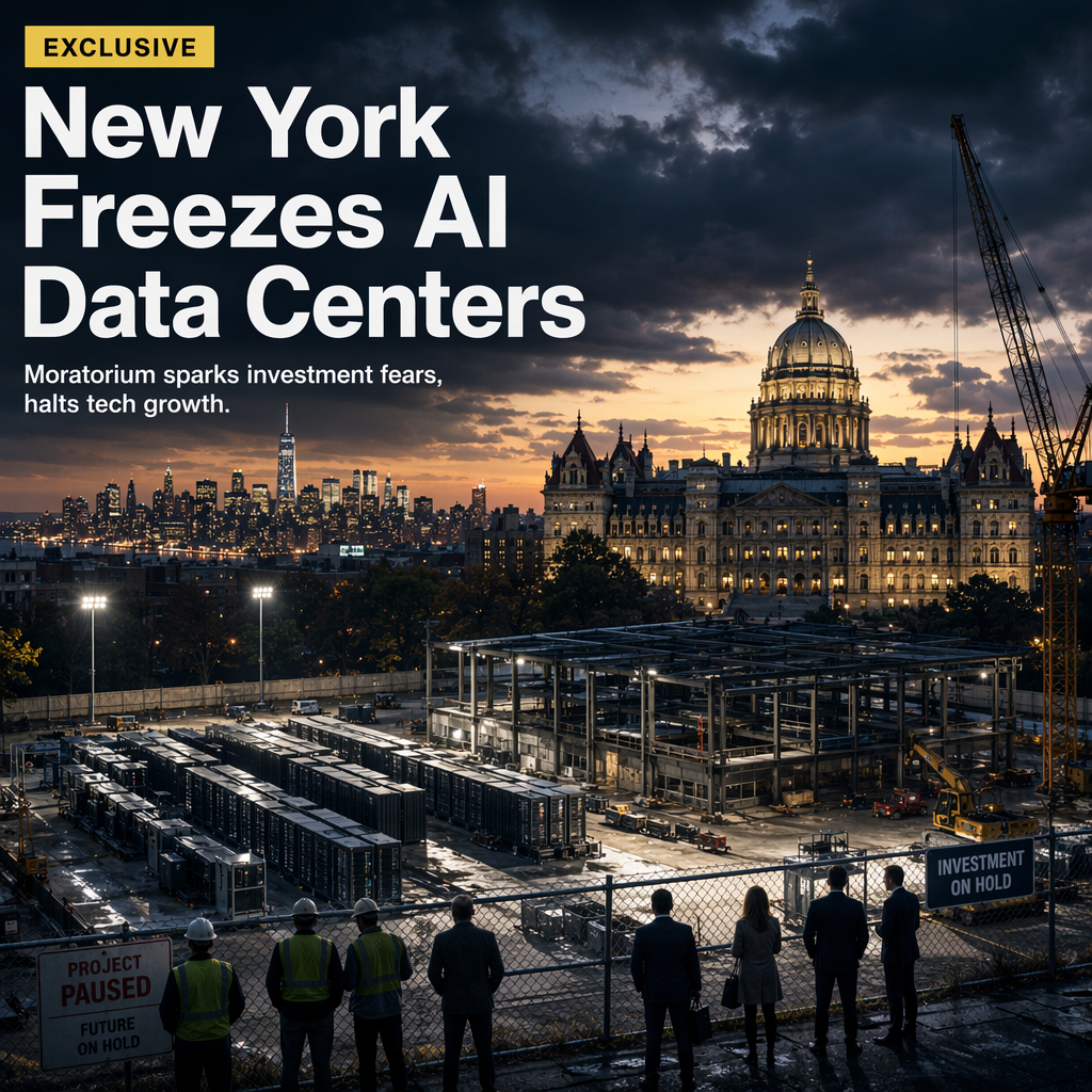 New York Imposes First Statewide Moratorium on New AI Data Centers, Sparking Investment Concerns