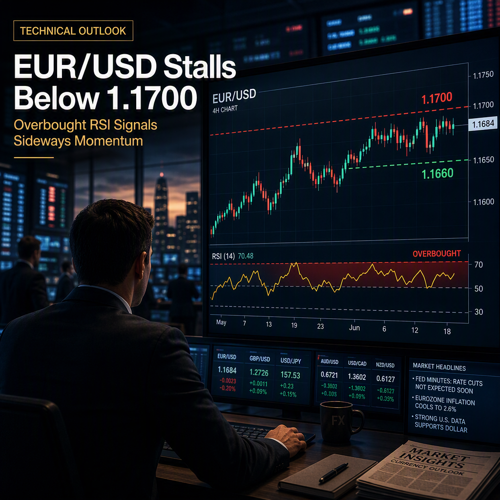 EUR/USD Struggles Below 1.1700 as Overbought RSI Signals Sideways Momentum