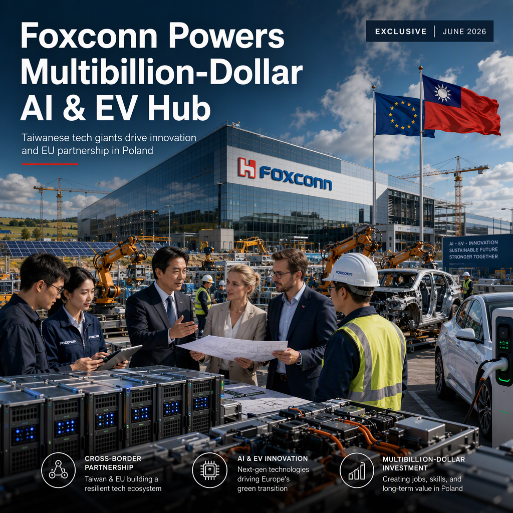 Foxconn Leads Taiwanese Tech Firms in Multibillion-Dollar AI and EV Hub Initiative in Poland