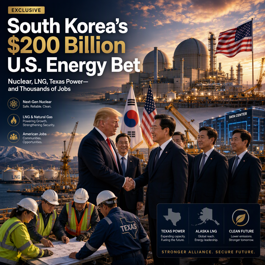 South Korea Unveils Up to $200 Billion U.S. Energy Investment, Eyes Alaska LNG and Nuclear Projects