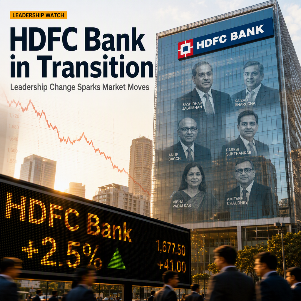 HDFC Bank Shares Rise After CEO Sashidhar Jagdishan Announces Surprise Exit, Leadership Transition in Focus