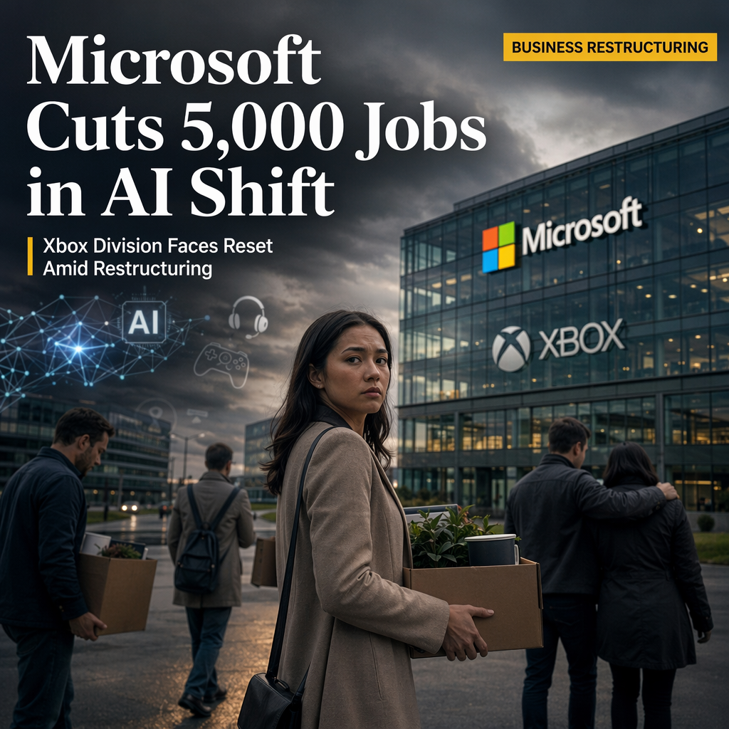 Microsoft Plans Up to 5,000 Layoffs Amid AI Restructuring and Xbox Division Reset