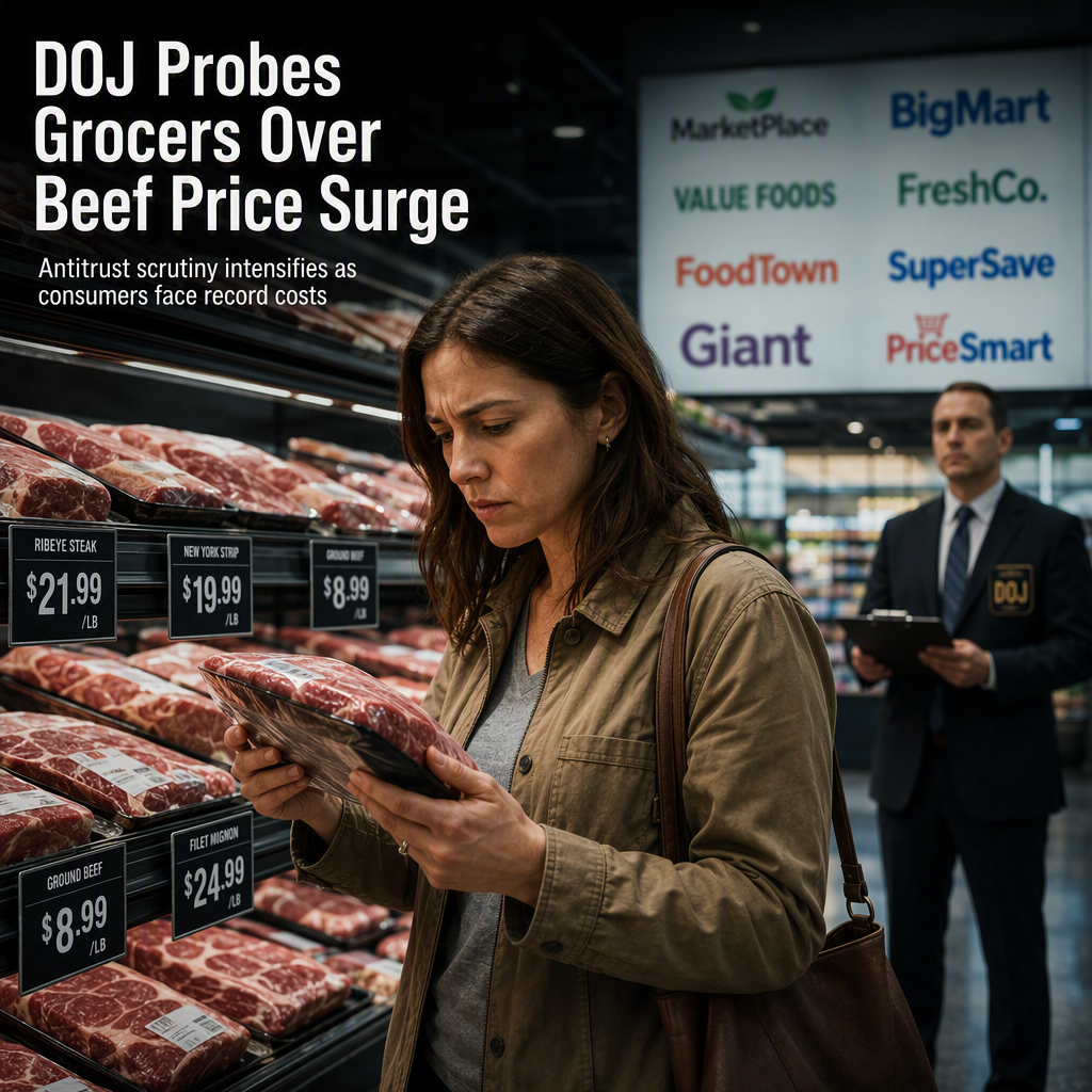 DOJ Launches Antitrust Probe Into Eight Major Grocery Retailers Over Surging Beef Prices