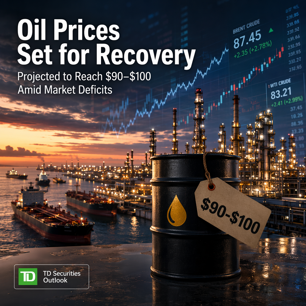 TD Securities Projects Oil Prices to Recover Toward $90-$100 Amid Persistent Market Deficits