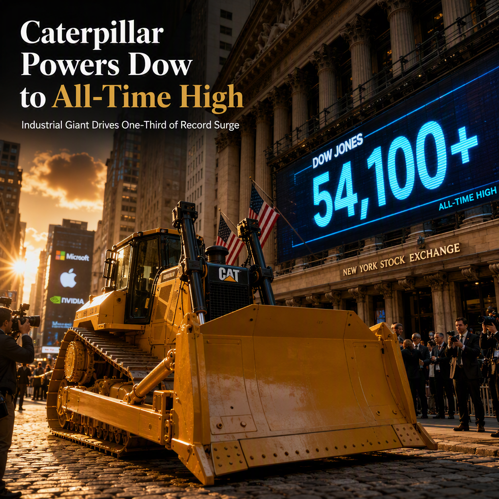 Caterpillar Drives Dow Jones to Record High Amid Broader Market Gains