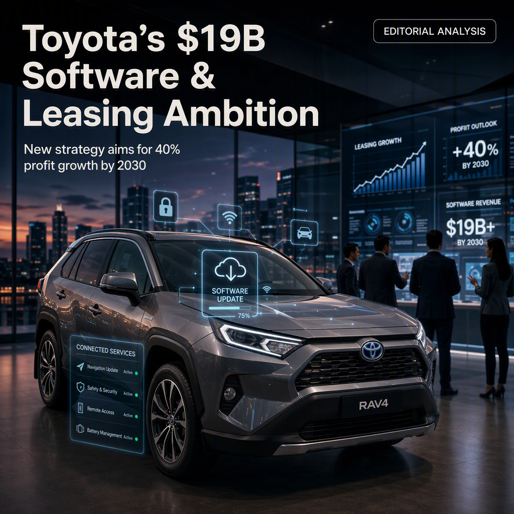 Toyota Targets 40% Profit Growth from Software and Leasing by Fiscal 2030
