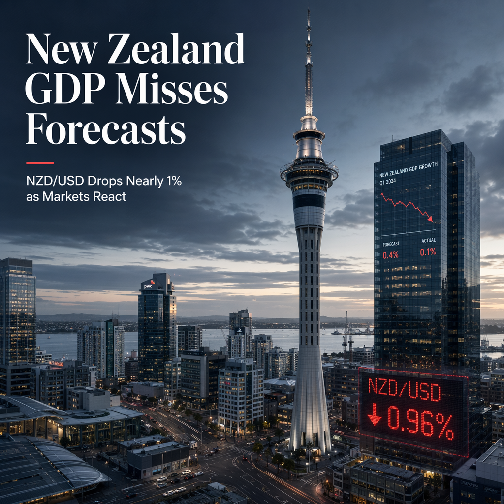 New Zealand Q1 GDP Growth Misses Expectations, NZD/USD Drops Nearly 1%
