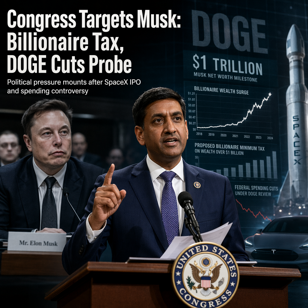 Rep. Ro Khanna Calls for Investigation Into Elon Musk Over DOGE Spending Cuts and Proposes Billionaire Wealth Tax