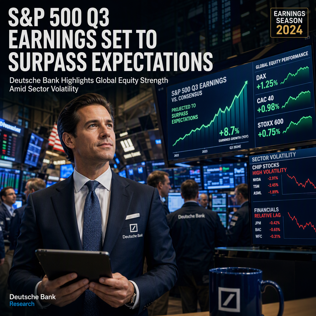 Deutsche Bank Expects S&P 500 Q3 Earnings to Surpass Consensus Amid Strong Global Equity Performance