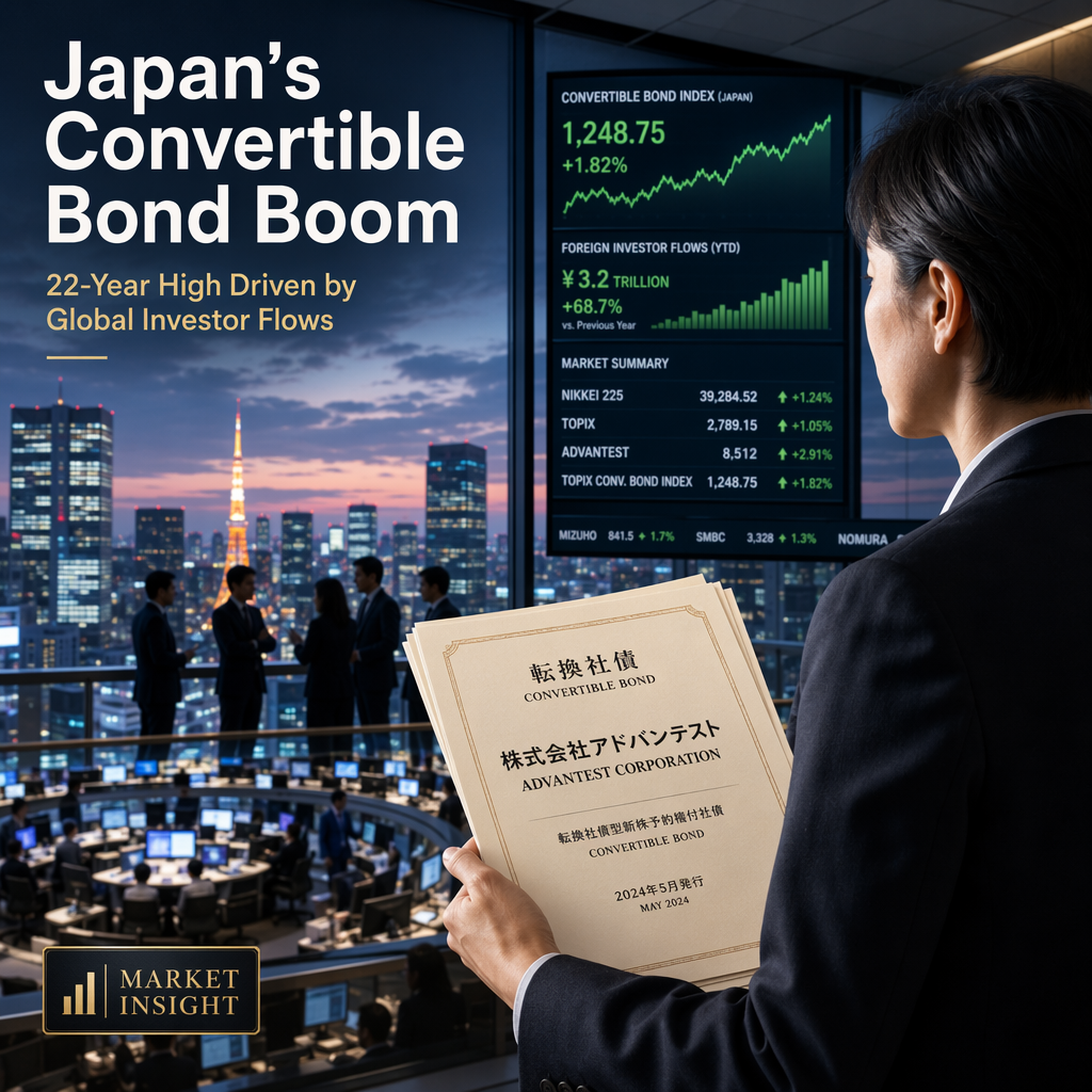 Japan's Convertible Bond Issuance Hits 22-Year High Amid Overseas Investor Inflows