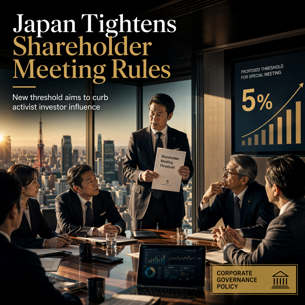 Japan Proposes Higher Ownership Threshold for Calling Special Shareholder Meetings