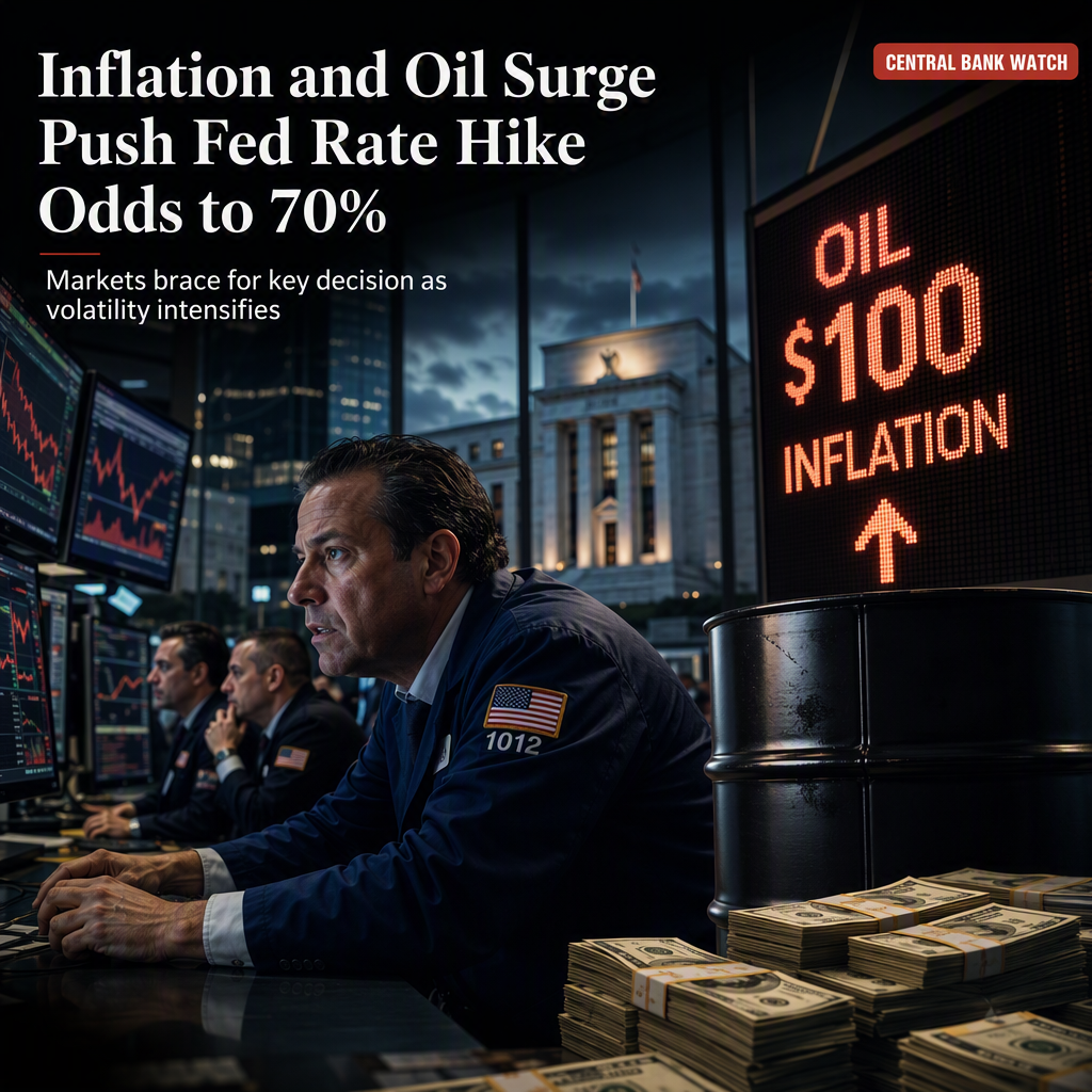 Rising Inflation and Oil Prices Push Odds of Fed Rate Hike to 70% Ahead of Key Meeting